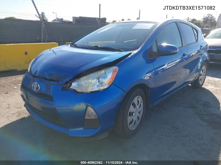 2014 Toyota Prius C One VIN: JTDKDTB3XE1571082 Lot: 40862362