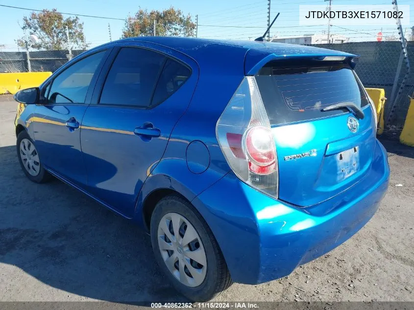 2014 Toyota Prius C One VIN: JTDKDTB3XE1571082 Lot: 40862362