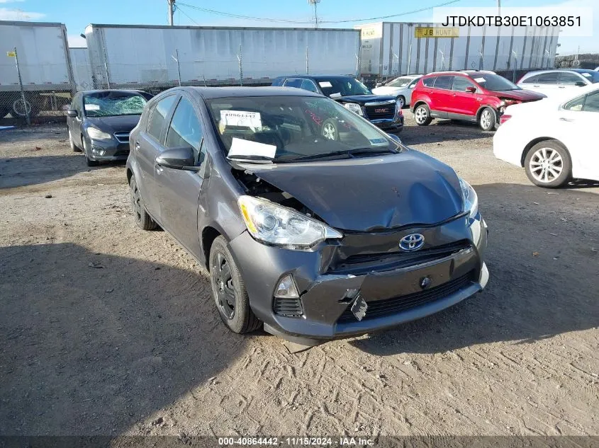 2014 Toyota Prius C Two VIN: JTDKDTB30E1063851 Lot: 40864442