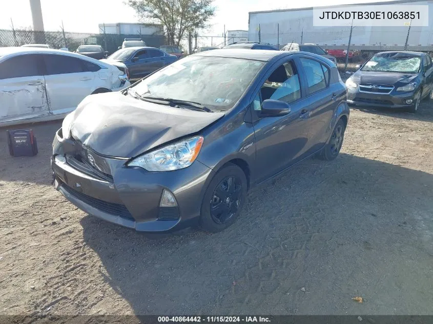 2014 Toyota Prius C Two VIN: JTDKDTB30E1063851 Lot: 40864442