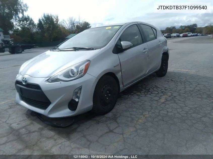 2015 Toyota Prius C Technology VIN: JTDKDTB37F1099540 Lot: 12115043