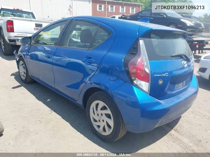 2015 Toyota Prius C Two VIN: JTDKDTB3XF1096213 Lot: 39653135