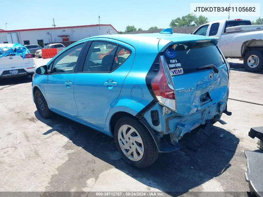 2015 Toyota Prius C Two VIN: JTDKDTB34F1105682 Lot: 39712767