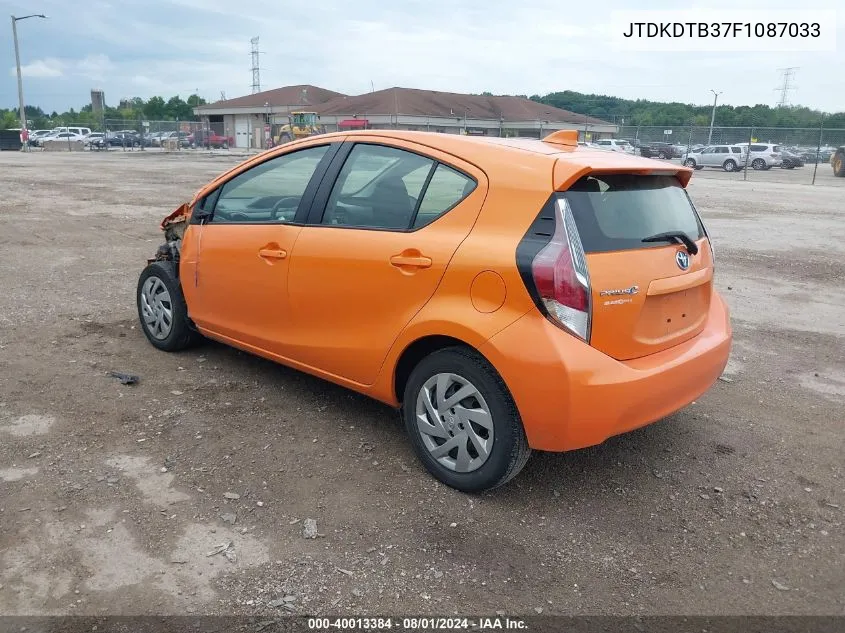 2015 Toyota Prius C Two VIN: JTDKDTB37F1087033 Lot: 40013384