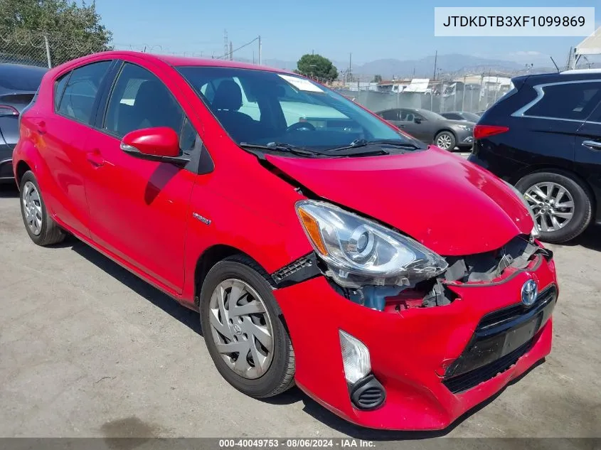 2015 Toyota Prius C Two VIN: JTDKDTB3XF1099869 Lot: 40049753