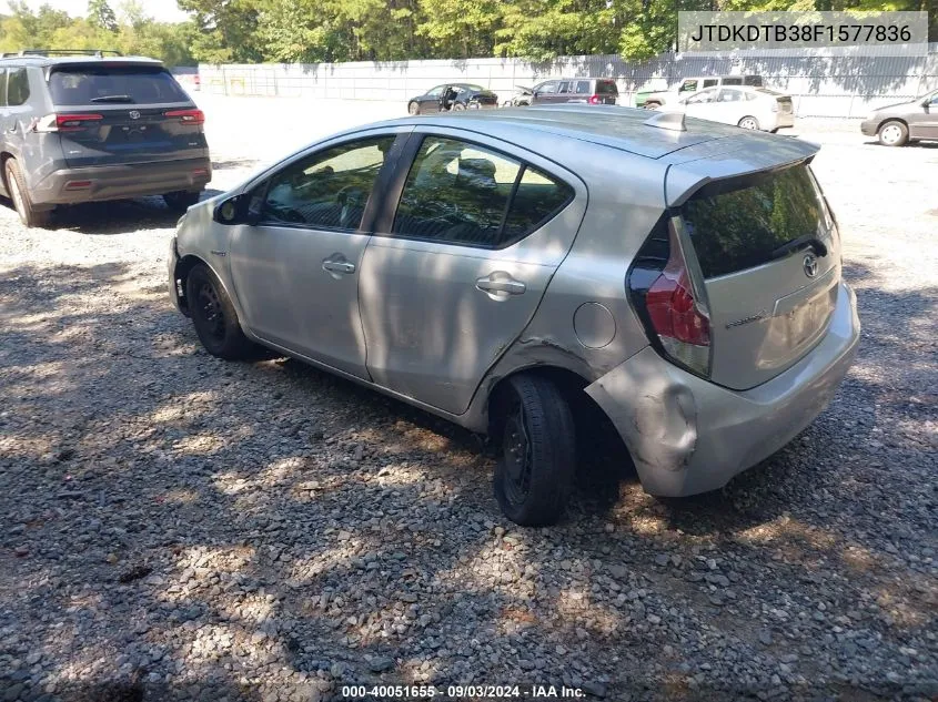 2015 Toyota Prius C Two VIN: JTDKDTB38F1577836 Lot: 40051655