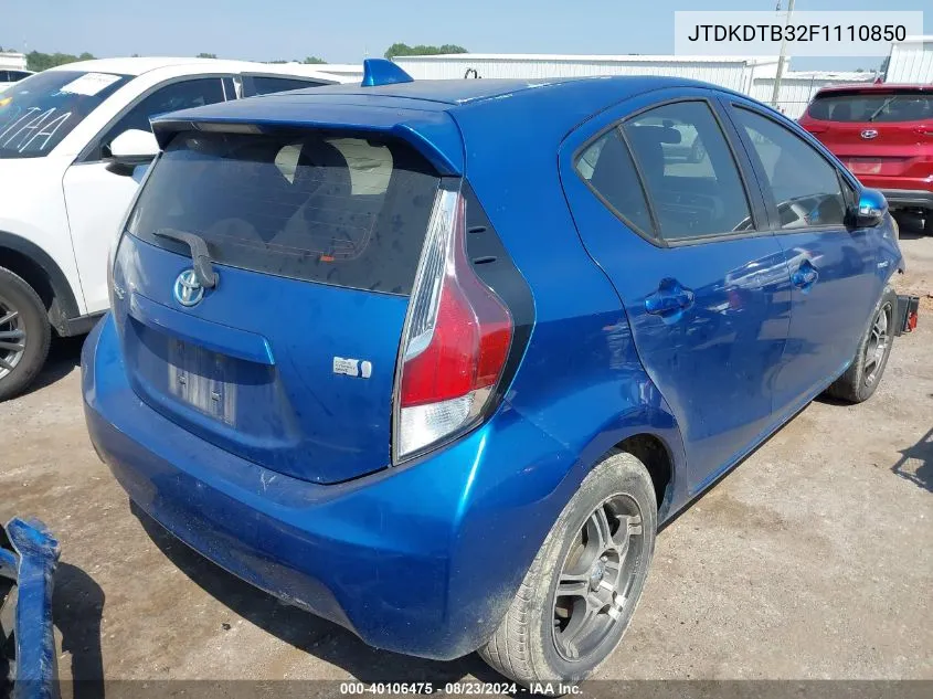 JTDKDTB32F1110850 2015 Toyota Prius C Three