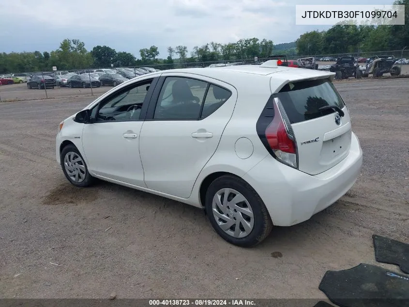 2015 Toyota Prius C Two VIN: JTDKDTB30F1099704 Lot: 40138723