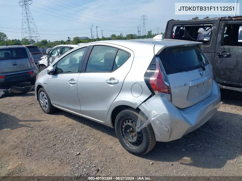 JTDKDTB31F1112251 2015 Toyota Prius C One