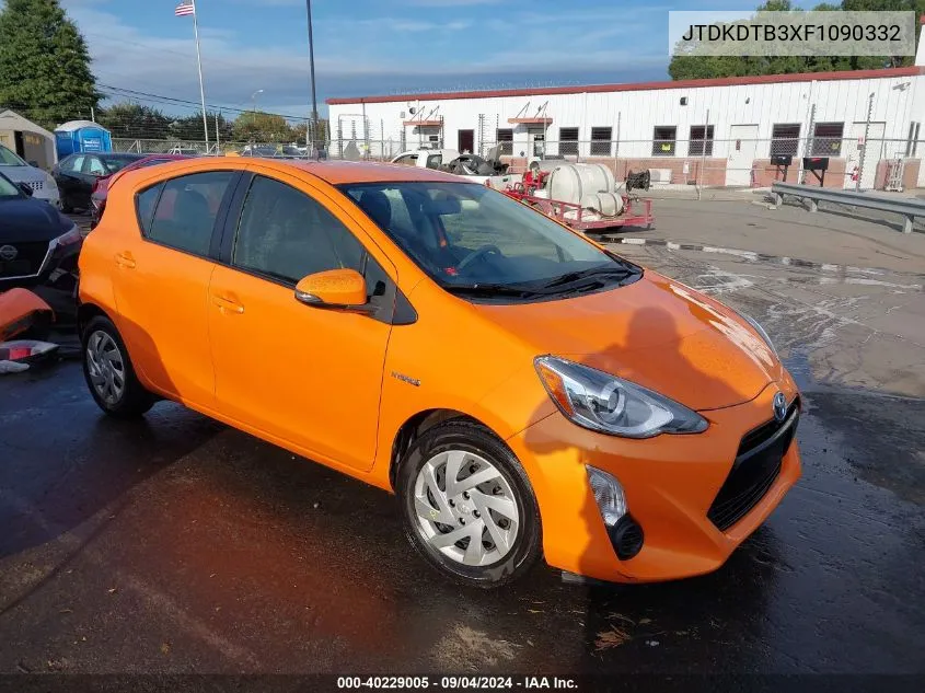 2015 Toyota Prius C Two VIN: JTDKDTB3XF1090332 Lot: 40229005