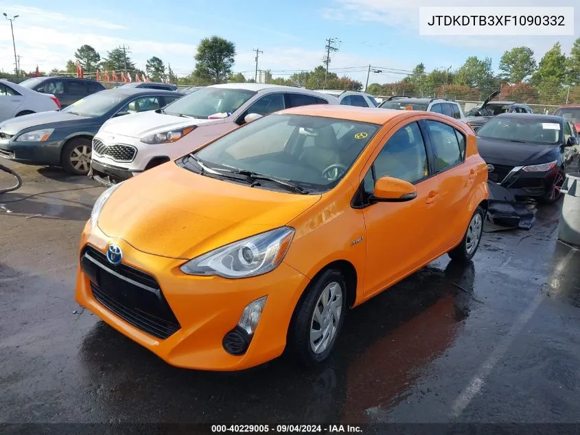 2015 Toyota Prius C Two VIN: JTDKDTB3XF1090332 Lot: 40229005