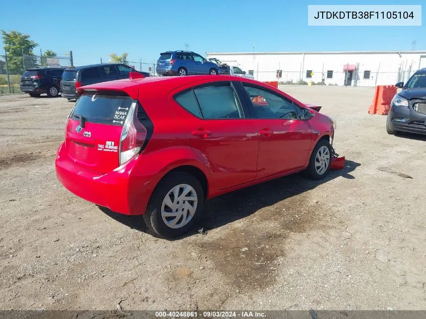 2015 Toyota Prius C One VIN: JTDKDTB38F1105104 Lot: 40248861