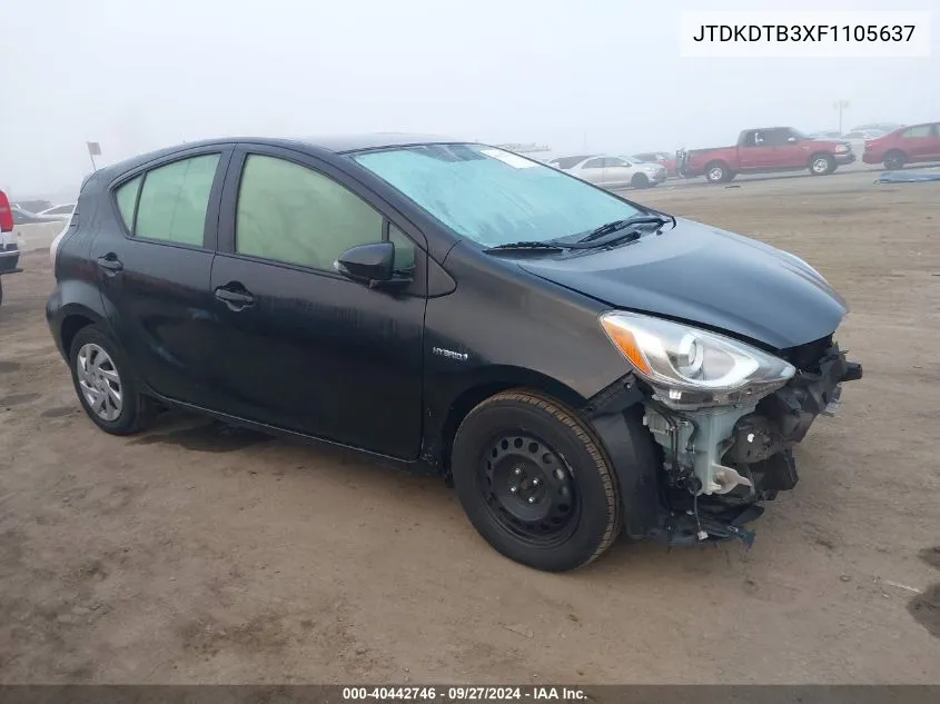 2015 Toyota Prius C One VIN: JTDKDTB3XF1105637 Lot: 40442746