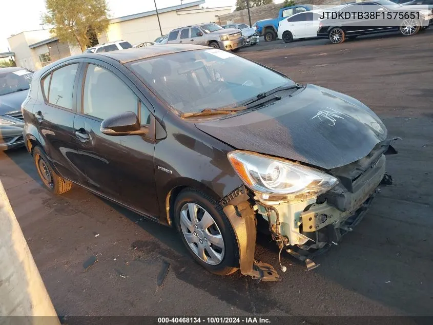 2015 Toyota Prius C Two VIN: JTDKDTB38F1575651 Lot: 40468134