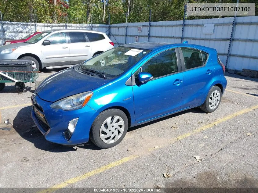 2015 Toyota Prius C Two VIN: JTDKDTB38F1087106 Lot: 40481939