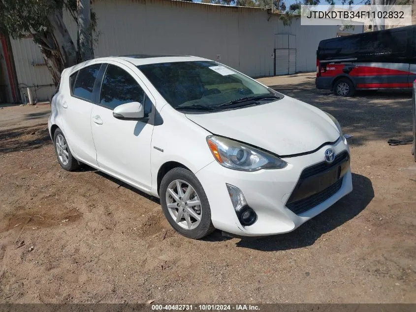 2015 Toyota Prius C Four VIN: JTDKDTB34F1102832 Lot: 40482731