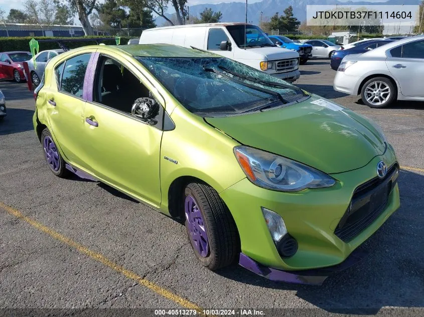 2015 Toyota Prius C Two VIN: JTDKDTB37F1114604 Lot: 40513279