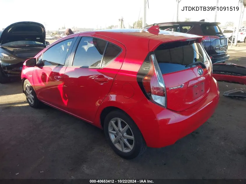 2015 Toyota Prius C Four VIN: JTDKDTB39F1091519 Lot: 40653412