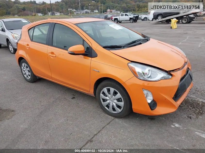 2015 Toyota Prius C Two VIN: JTDKDTB3XF1113754 Lot: 40699102