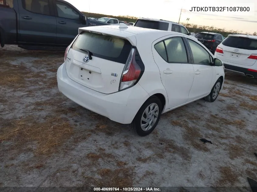 JTDKDTB32F1087800 2015 Toyota Prius C One