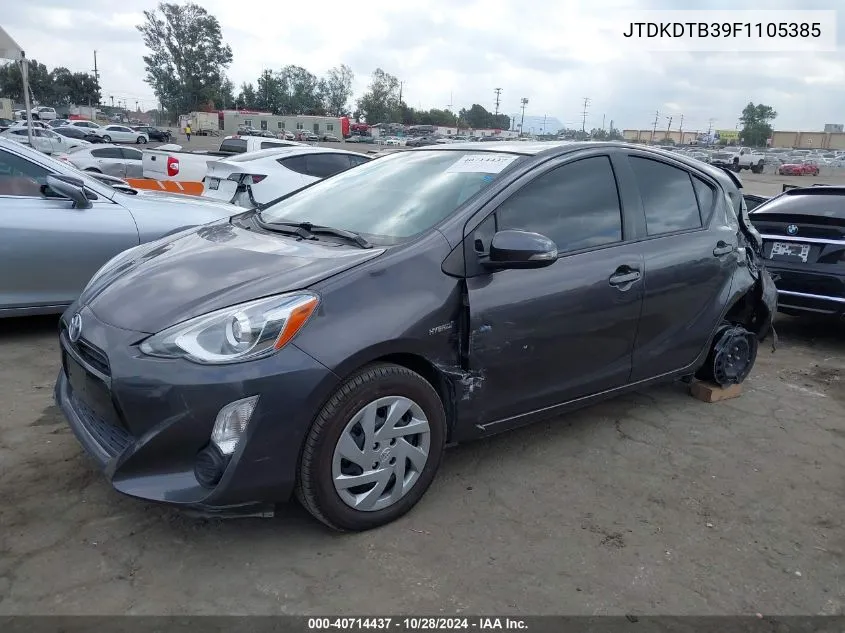 2015 Toyota Prius C Two VIN: JTDKDTB39F1105385 Lot: 40714437