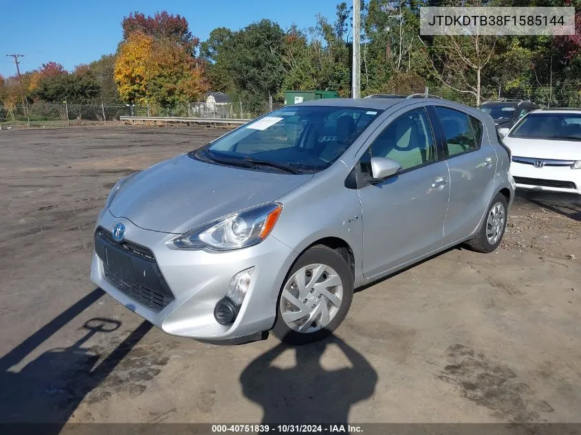 2015 Toyota Prius C One VIN: JTDKDTB38F1585144 Lot: 40751839