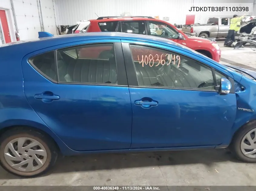 2015 Toyota Prius C Two VIN: JTDKDTB38F1103398 Lot: 40836349