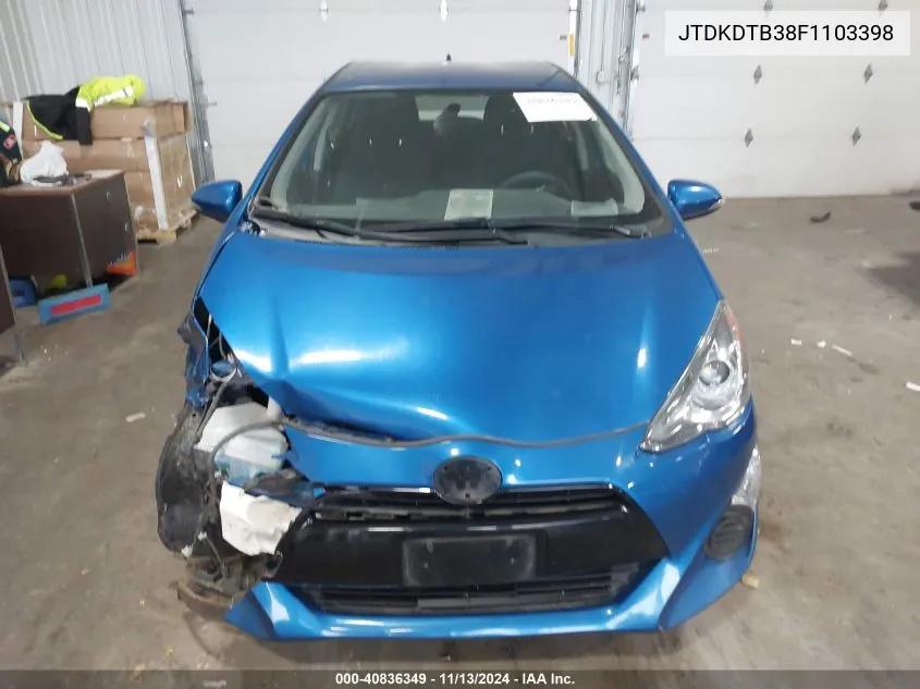 2015 Toyota Prius C Two VIN: JTDKDTB38F1103398 Lot: 40836349