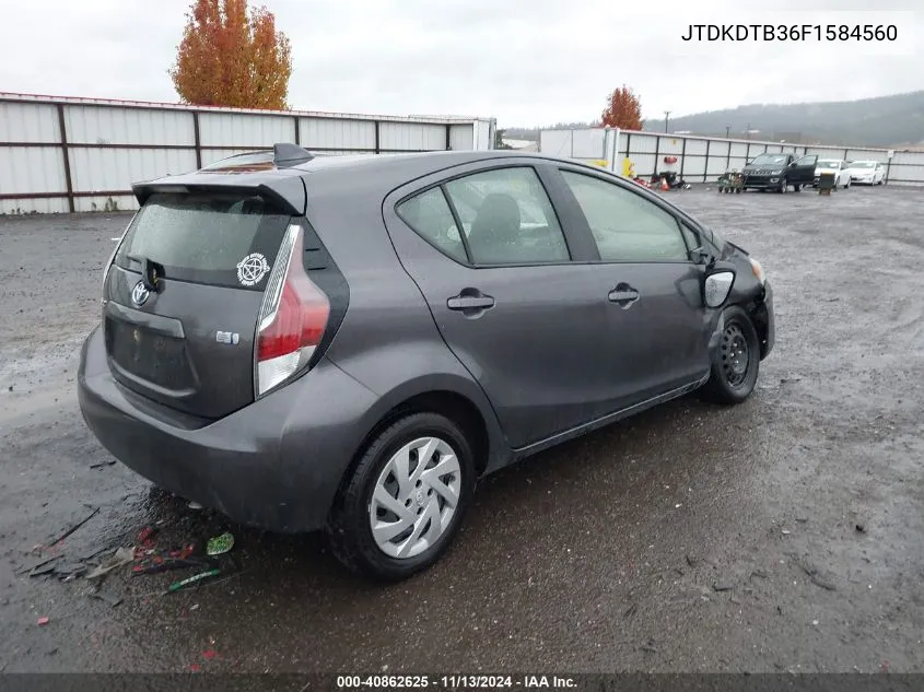 2015 Toyota Prius C Two VIN: JTDKDTB36F1584560 Lot: 40862625