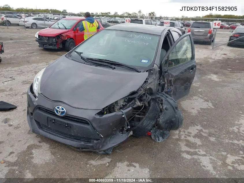 2015 Toyota Prius C One VIN: JTDKDTB34F1582905 Lot: 40883359