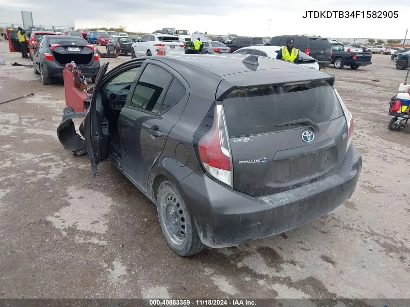 2015 Toyota Prius C One VIN: JTDKDTB34F1582905 Lot: 40883359