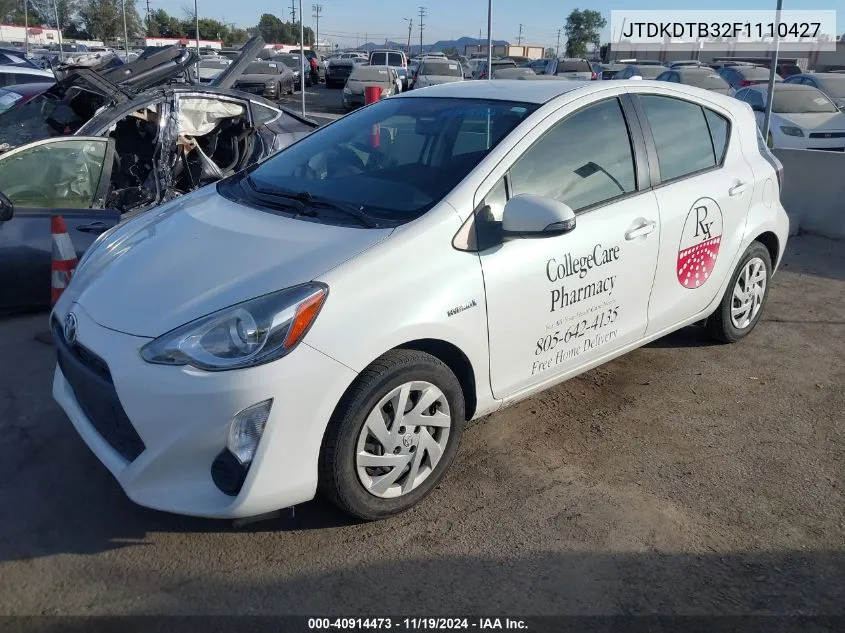 2015 Toyota Prius C One VIN: JTDKDTB32F1110427 Lot: 40914473