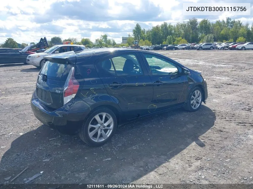 JTDKDTB30G1115756 2016 Toyota Prius C