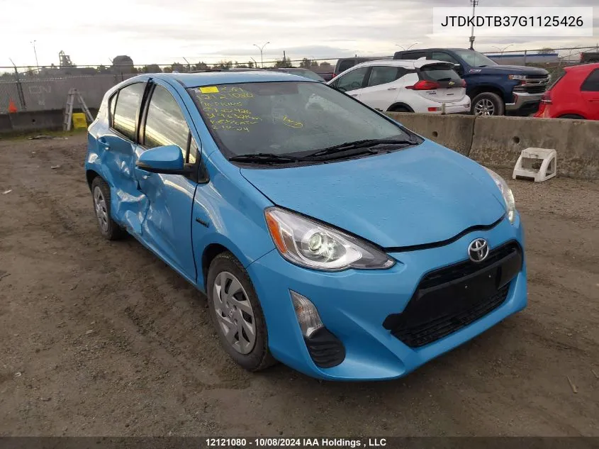 2016 Toyota Prius C VIN: JTDKDTB37G1125426 Lot: 12121080