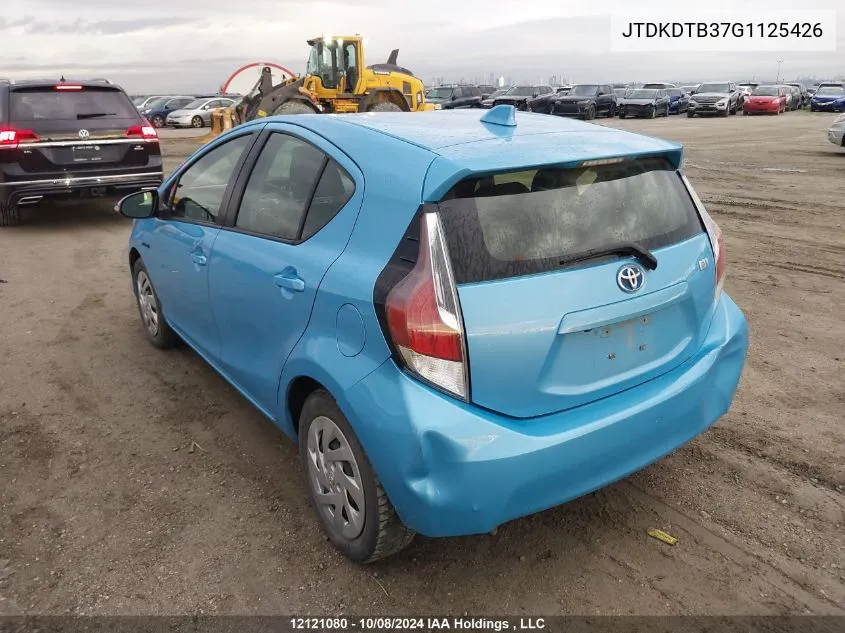 2016 Toyota Prius C VIN: JTDKDTB37G1125426 Lot: 12121080