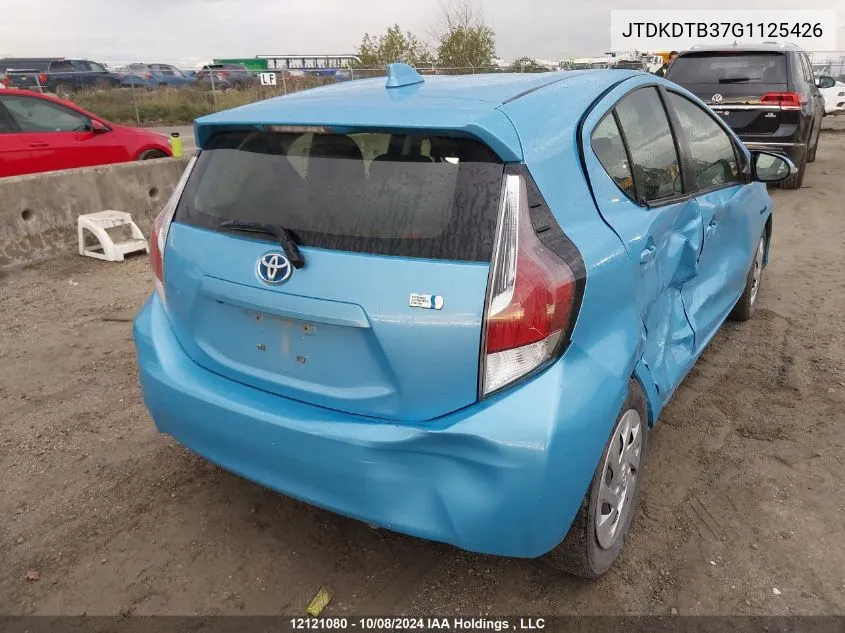 2016 Toyota Prius C VIN: JTDKDTB37G1125426 Lot: 12121080