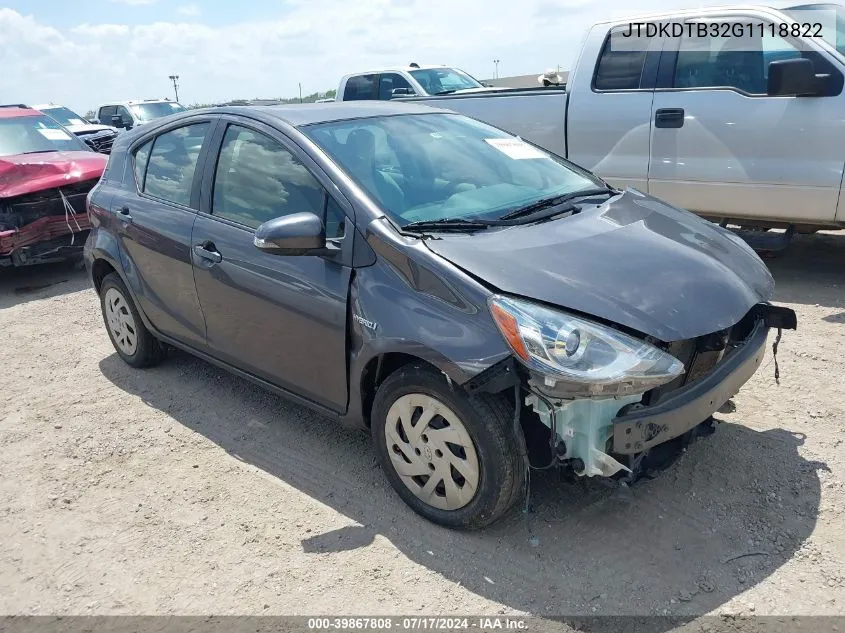 JTDKDTB32G1118822 2016 Toyota Prius C One