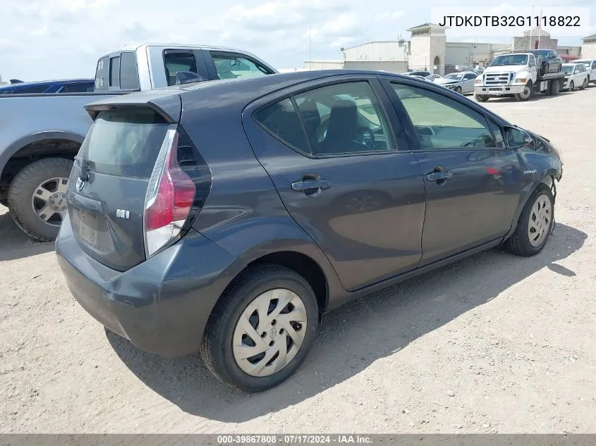 JTDKDTB32G1118822 2016 Toyota Prius C One