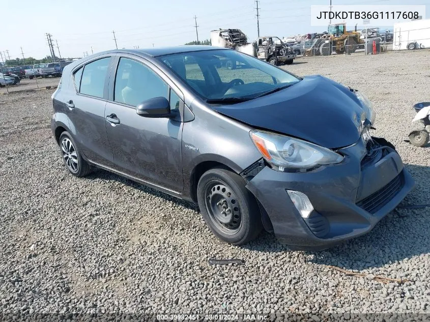 JTDKDTB36G1117608 2016 Toyota Prius C One