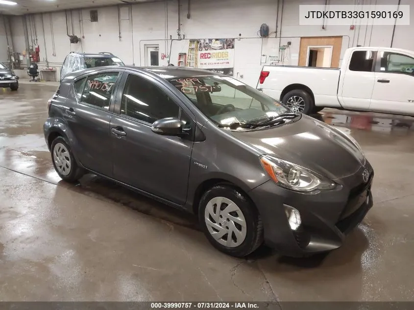 2016 Toyota Prius C Two VIN: JTDKDTB33G1590169 Lot: 39990757