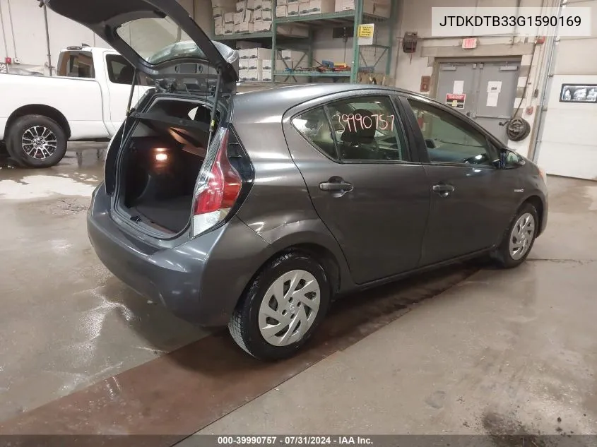 JTDKDTB33G1590169 2016 Toyota Prius C Two