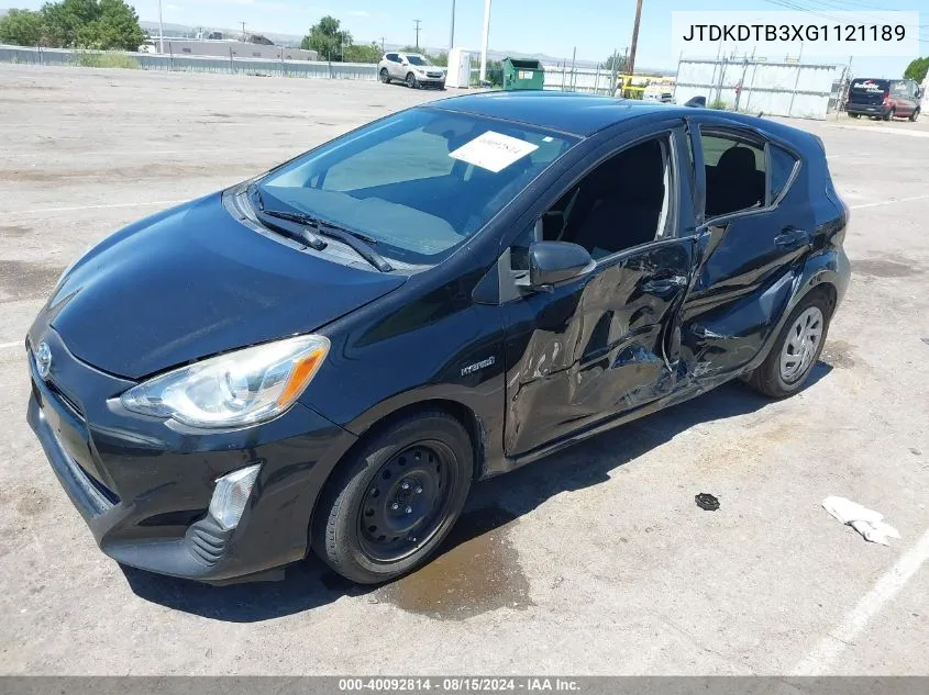 2016 Toyota Prius C Two VIN: JTDKDTB3XG1121189 Lot: 40092814