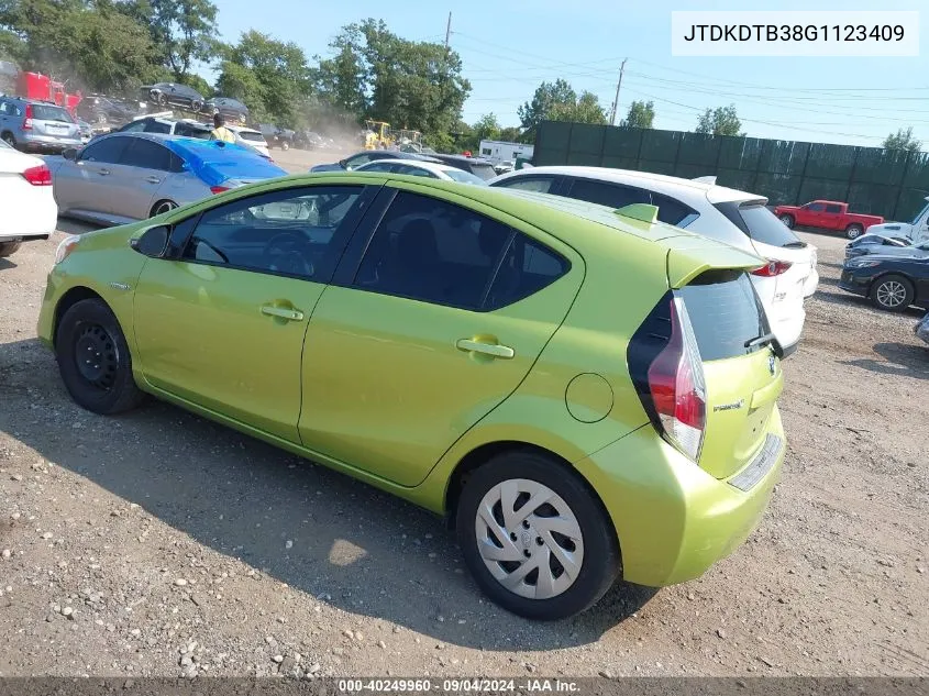 2016 Toyota Prius C Three VIN: JTDKDTB38G1123409 Lot: 40249960