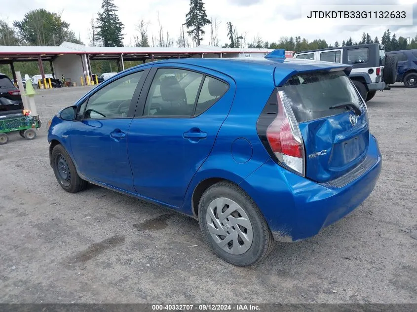 JTDKDTB33G1132633 2016 Toyota Prius C Two