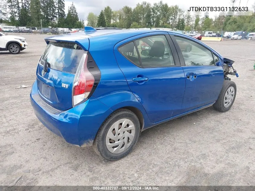 JTDKDTB33G1132633 2016 Toyota Prius C Two