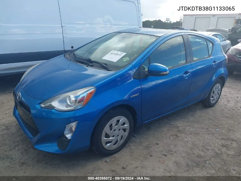 2016 Toyota Prius C Two VIN: JTDKDTB38G1133065 Lot: 40395072