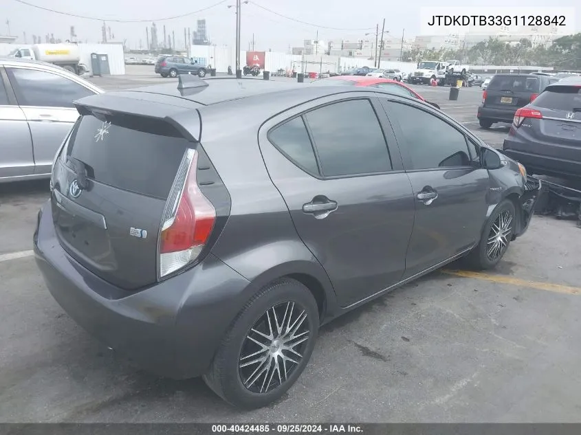 JTDKDTB33G1128842 2016 Toyota Prius C Two