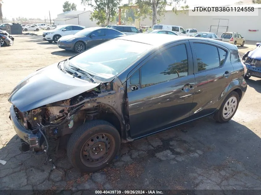 2016 Toyota Prius C VIN: JTDKDTB38G1124558 Lot: 40439739