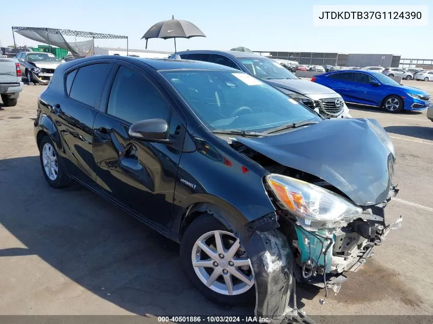 2016 Toyota Prius C Three VIN: JTDKDTB37G1124390 Lot: 40501886