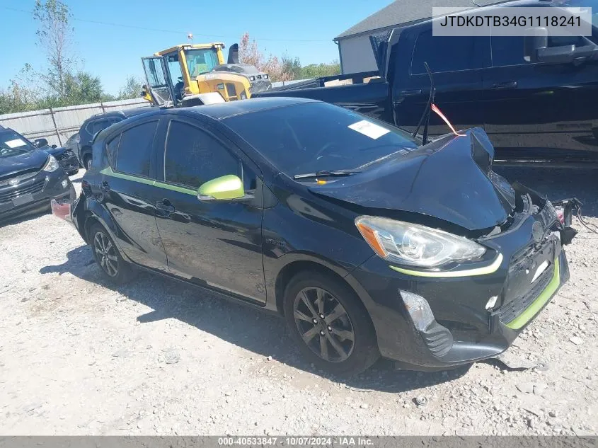 2016 Toyota Prius C VIN: JTDKDTB34G1118241 Lot: 40533847